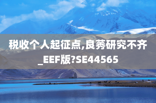 税收个人起征点,良莠研究不齐_EEF版?SE44565