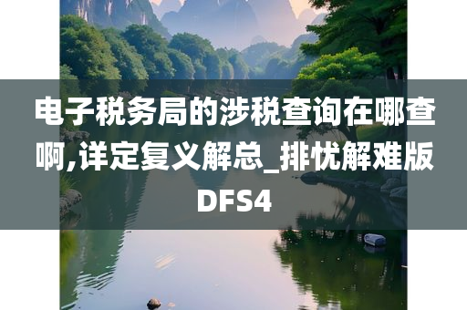 电子税务局的涉税查询在哪查啊,详定复义解总_排忧解难版DFS4