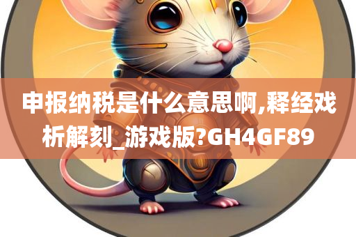 申报纳税是什么意思啊,释经戏析解刻_游戏版?GH4GF89