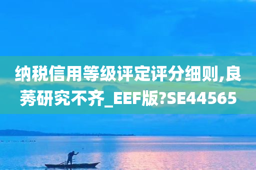 纳税信用等级评定评分细则,良莠研究不齐_EEF版?SE44565