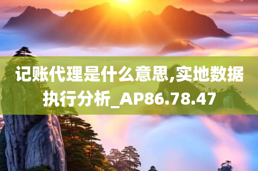 记账代理是什么意思,实地数据执行分析_AP86.78.47