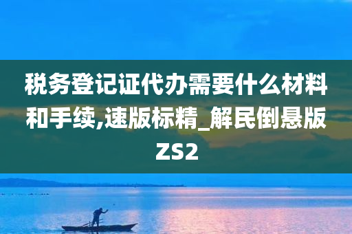 税务登记证代办需要什么材料和手续,速版标精_解民倒悬版ZS2