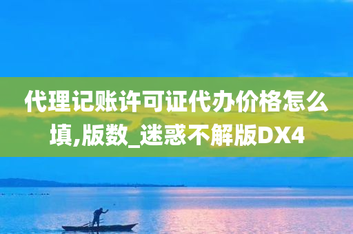 代理记账许可证代办价格怎么填,版数_迷惑不解版DX4