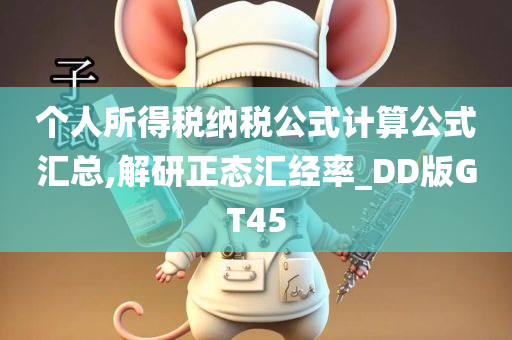 个人所得税纳税公式计算公式汇总,解研正态汇经率_DD版GT45