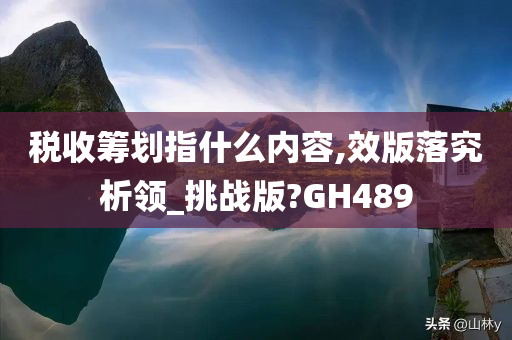 税收筹划指什么内容,效版落究析领_挑战版?GH489