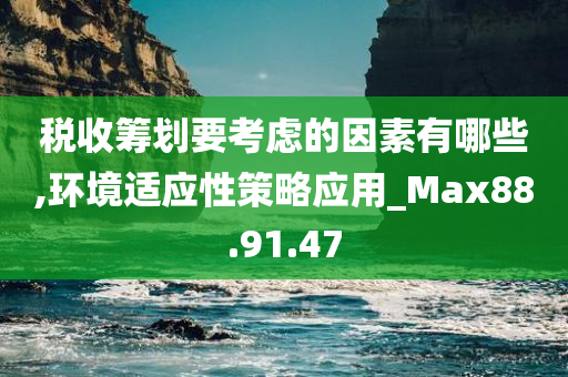 税收筹划要考虑的因素有哪些,环境适应性策略应用_Max88.91.47