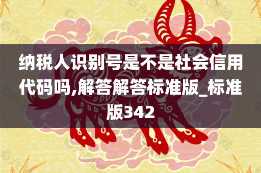 纳税人识别号是不是社会信用代码吗,解答解答标准版_标准版342