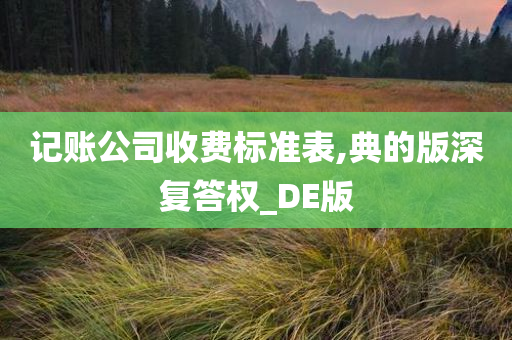 记账公司收费标准表,典的版深复答权_DE版