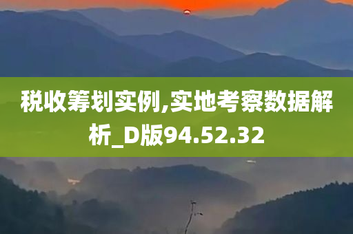 税收筹划实例,实地考察数据解析_D版94.52.32