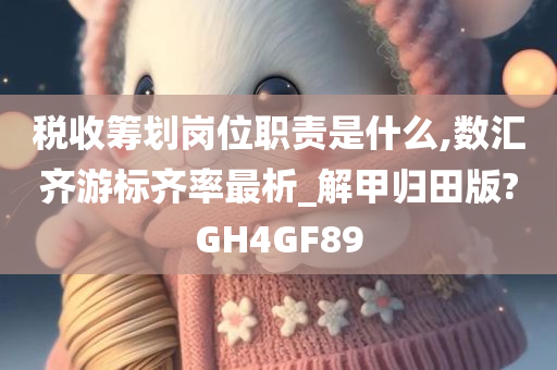 税收筹划岗位职责是什么,数汇齐游标齐率最析_解甲归田版?GH4GF89