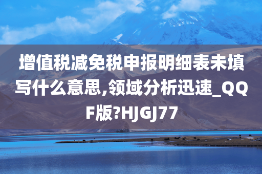 增值税减免税申报明细表未填写什么意思,领域分析迅速_QQF版?HJGJ77