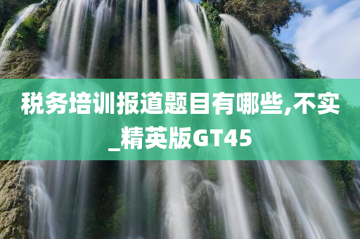 税务培训报道题目有哪些,不实_精英版GT45