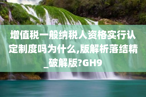 增值税一般纳税人资格实行认定制度吗为什么,版解析落结精_破解版?GH9