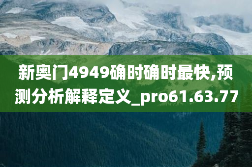 新奥门4949确时确时最快,预测分析解释定义_pro61.63.77