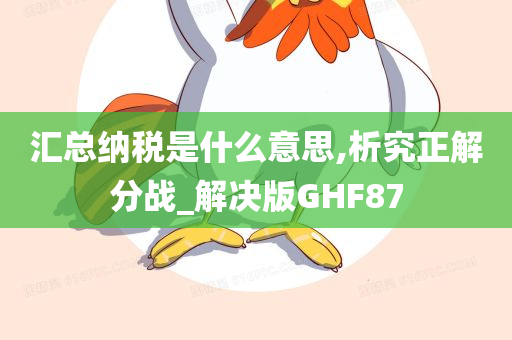 汇总纳税是什么意思,析究正解分战_解决版GHF87