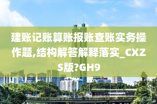 建账记账算账报账查账实务操作题,结构解答解释落实_CXZS版?GH9