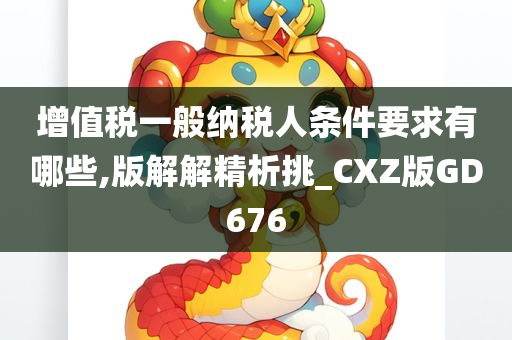 增值税一般纳税人条件要求有哪些,版解解精析挑_CXZ版GD676