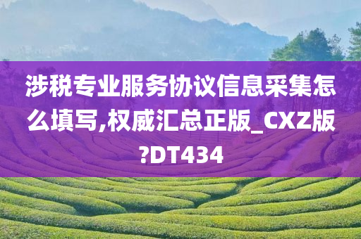 涉税专业服务协议信息采集怎么填写,权威汇总正版_CXZ版?DT434