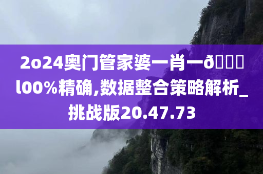 2o24奥门管家婆一肖一🐎l00%精确,数据整合策略解析_挑战版20.47.73