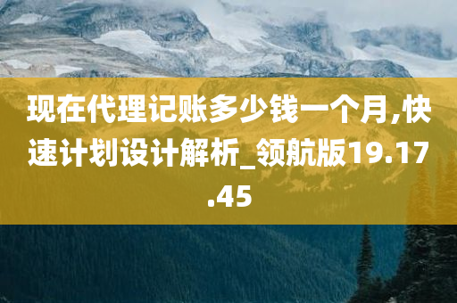 现在代理记账多少钱一个月,快速计划设计解析_领航版19.17.45