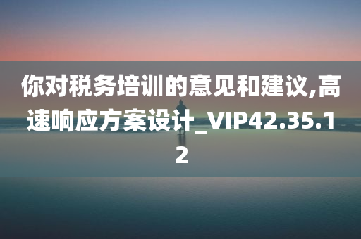 你对税务培训的意见和建议,高速响应方案设计_VIP42.35.12