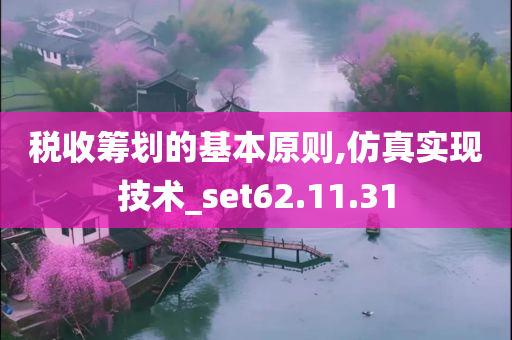 税收筹划的基本原则,仿真实现技术_set62.11.31