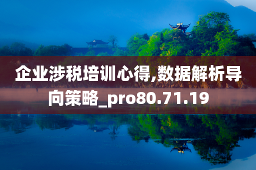 企业涉税培训心得,数据解析导向策略_pro80.71.19