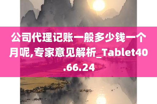 公司代理记账一般多少钱一个月呢,专家意见解析_Tablet40.66.24