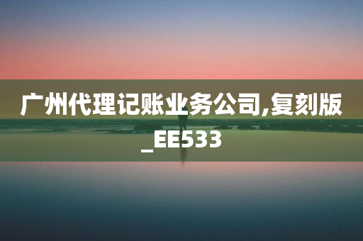 广州代理记账业务公司,复刻版_EE533