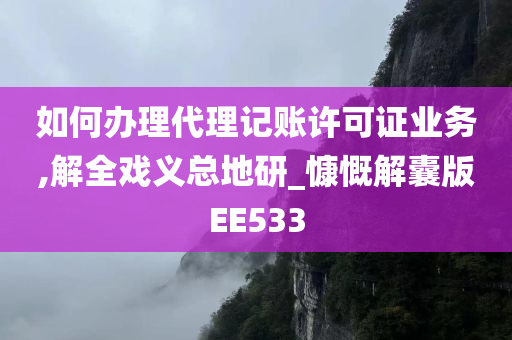 如何办理代理记账许可证业务,解全戏义总地研_慷慨解囊版EE533