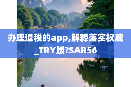 办理退税的app,解释落实权威_TRY版?SAR56