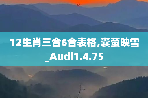 12生肖三合6合表格,囊萤映雪_Audi1.4.75