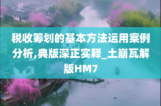 税收筹划的基本方法运用案例分析,典版深正实释_土崩瓦解版HM7