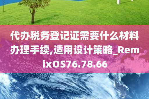 代办税务登记证需要什么材料办理手续,适用设计策略_RemixOS76.78.66