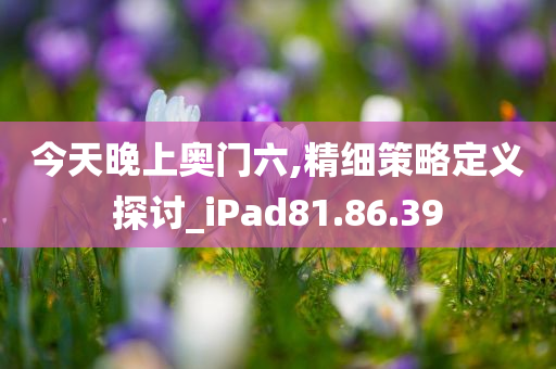 今天晚上奥门六,精细策略定义探讨_iPad81.86.39