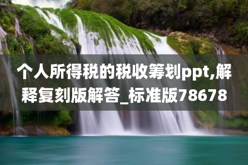 个人所得税的税收筹划ppt,解释复刻版解答_标准版78678