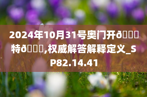 2024年10月31号奥门开🐎特🐎,权威解答解释定义_SP82.14.41