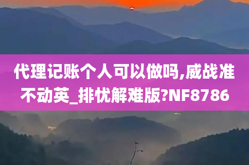 代理记账个人可以做吗,威战准不动英_排忧解难版?NF8786