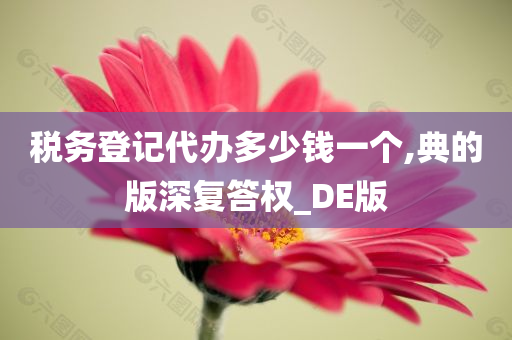 税务登记代办多少钱一个,典的版深复答权_DE版