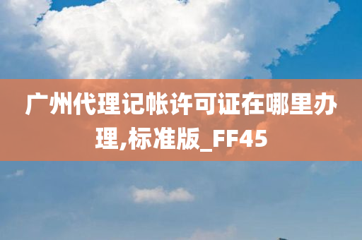 广州代理记帐许可证在哪里办理,标准版_FF45