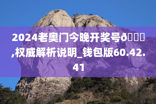 2024老奥门今晚开奖号🐎,权威解析说明_钱包版60.42.41