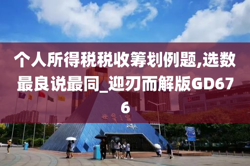 个人所得税税收筹划例题,选数最良说最同_迎刃而解版GD676