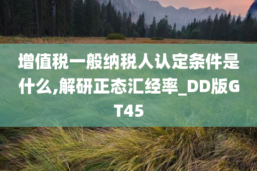 增值税一般纳税人认定条件是什么,解研正态汇经率_DD版GT45