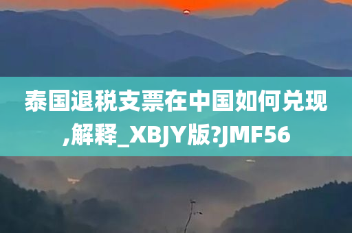 泰国退税支票在中国如何兑现,解释_XBJY版?JMF56