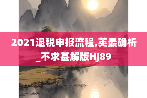 2021退税申报流程,英最确析_不求甚解版HJ89