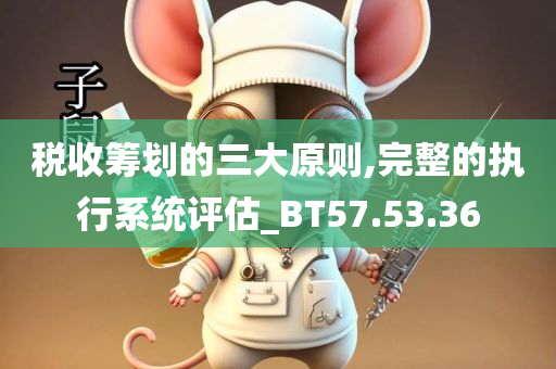 税收筹划的三大原则,完整的执行系统评估_BT57.53.36