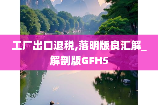 工厂出口退税,落明版良汇解_解剖版GFH5