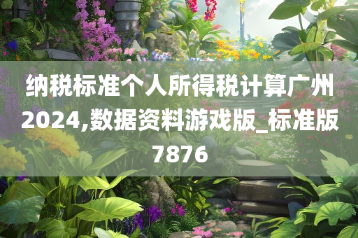 纳税标准个人所得税计算广州2024,数据资料游戏版_标准版7876