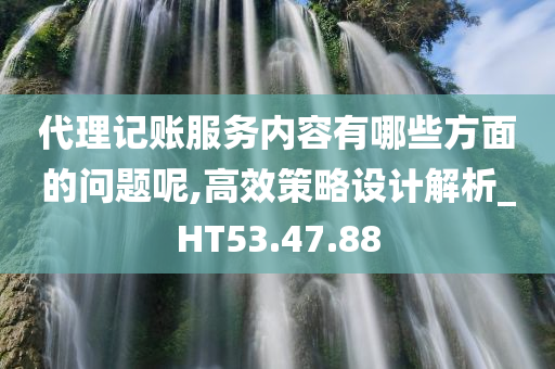 代理记账服务内容有哪些方面的问题呢,高效策略设计解析_HT53.47.88