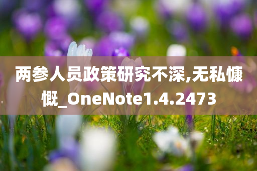 两参人员政策研究不深,无私慷慨_OneNote1.4.2473